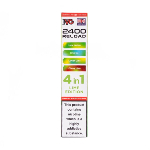 Lime Edition IVG 2400 Reload Replacement Pods - 4 Pack